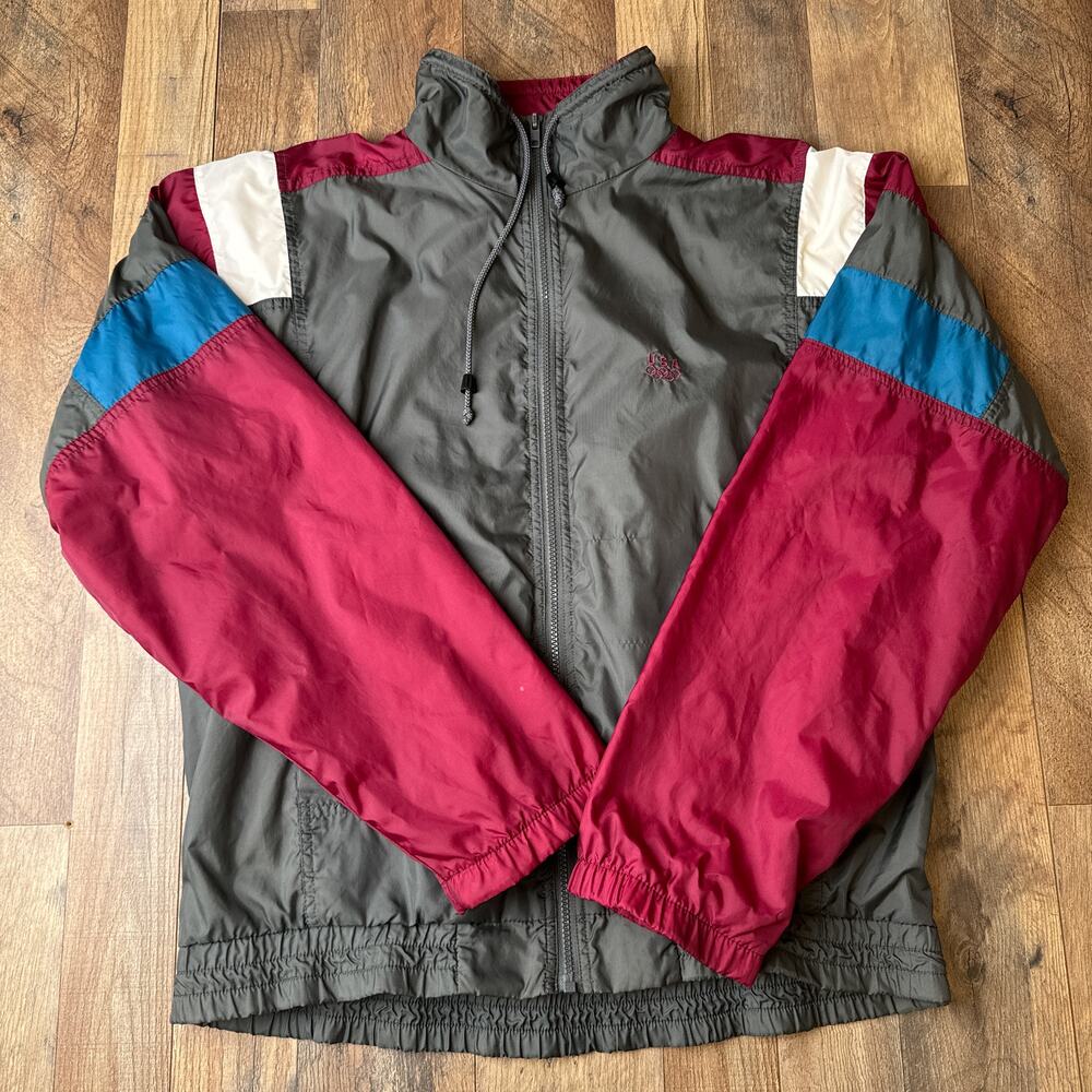 Vintage 90s Olympics Jacket Men's Medium Black Athletic Training Fitness‎ 5622